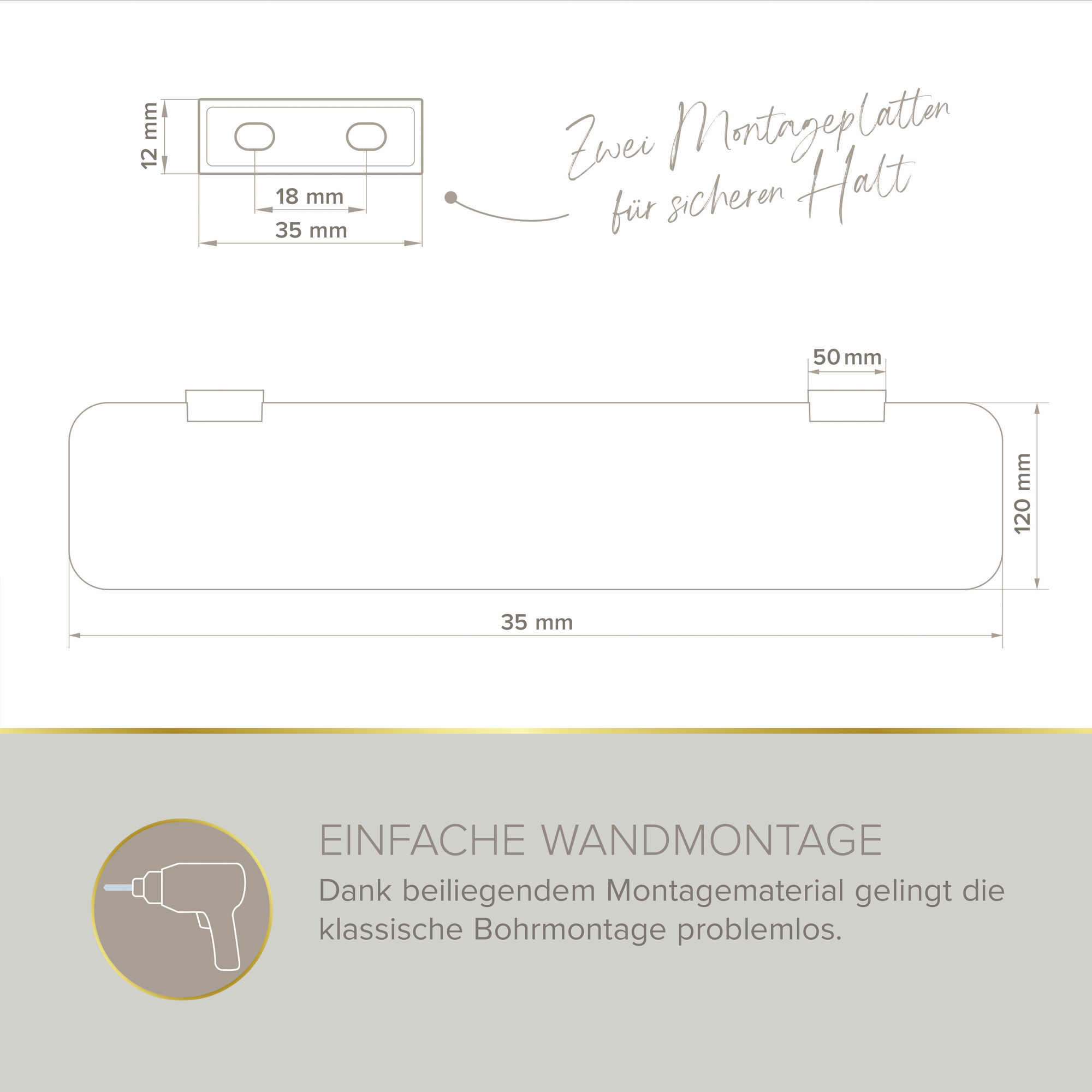 Badablage 'Aura' Glas verchromt 60 x 12,8 x 2 cm
