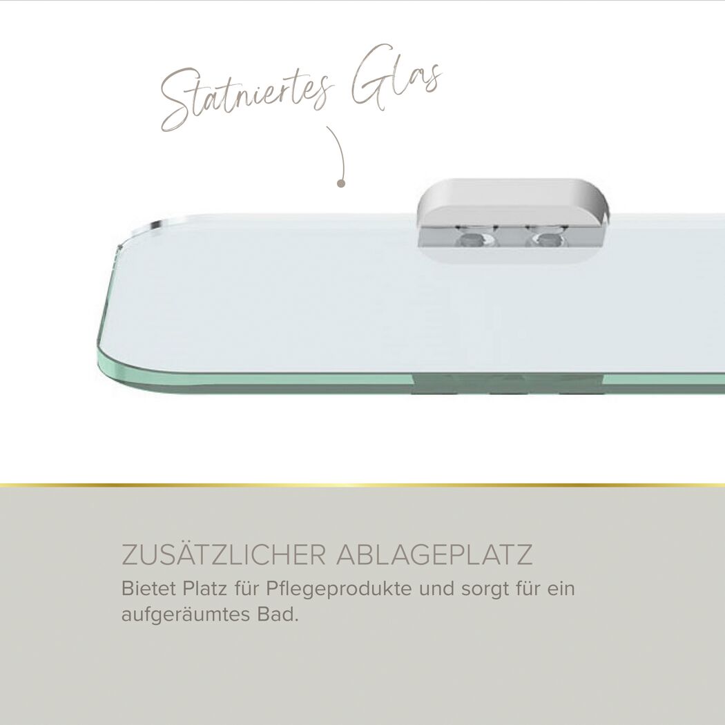 Badablage 'Aura' Glas verchromt 60 x 12,8 x 2 cm