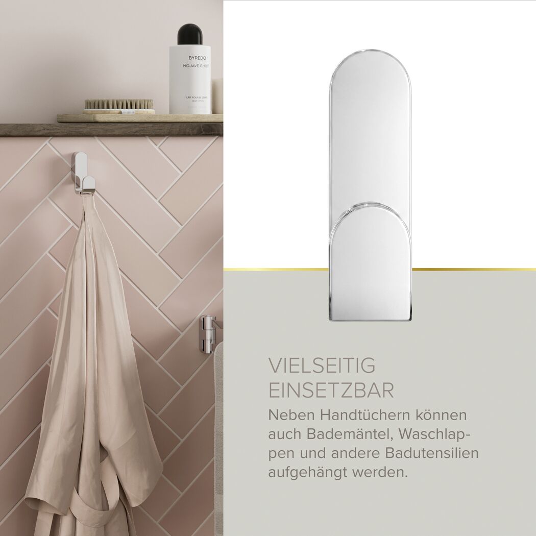 Handtuchhaken 'Aura' eckig verchromt
