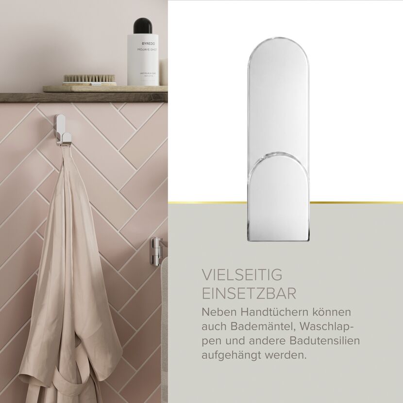 Handtuchhaken 'Aura' eckig verchromt