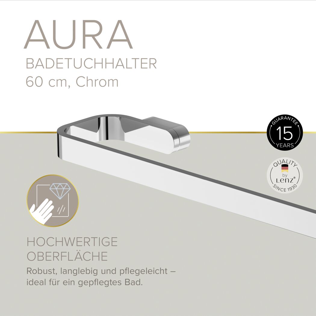 Badetuchhalter 'Aura' verchromt 60 cm