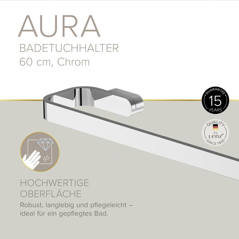 Badetuchhalter 'Aura' verchromt 60 cm