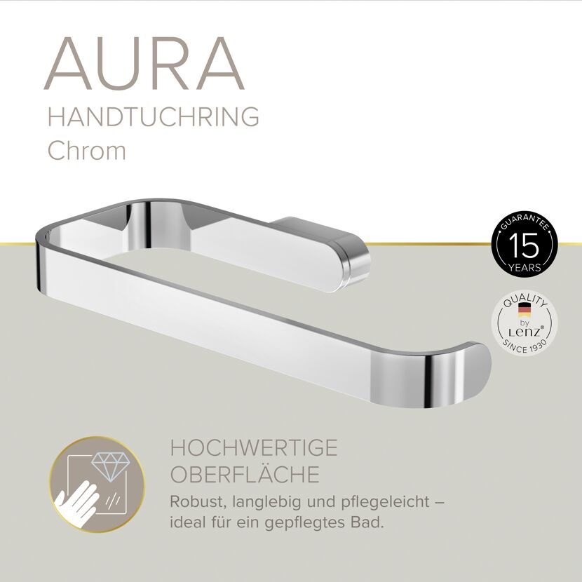 Handtuchhalter 'Aura' verchromt 20,5 cm