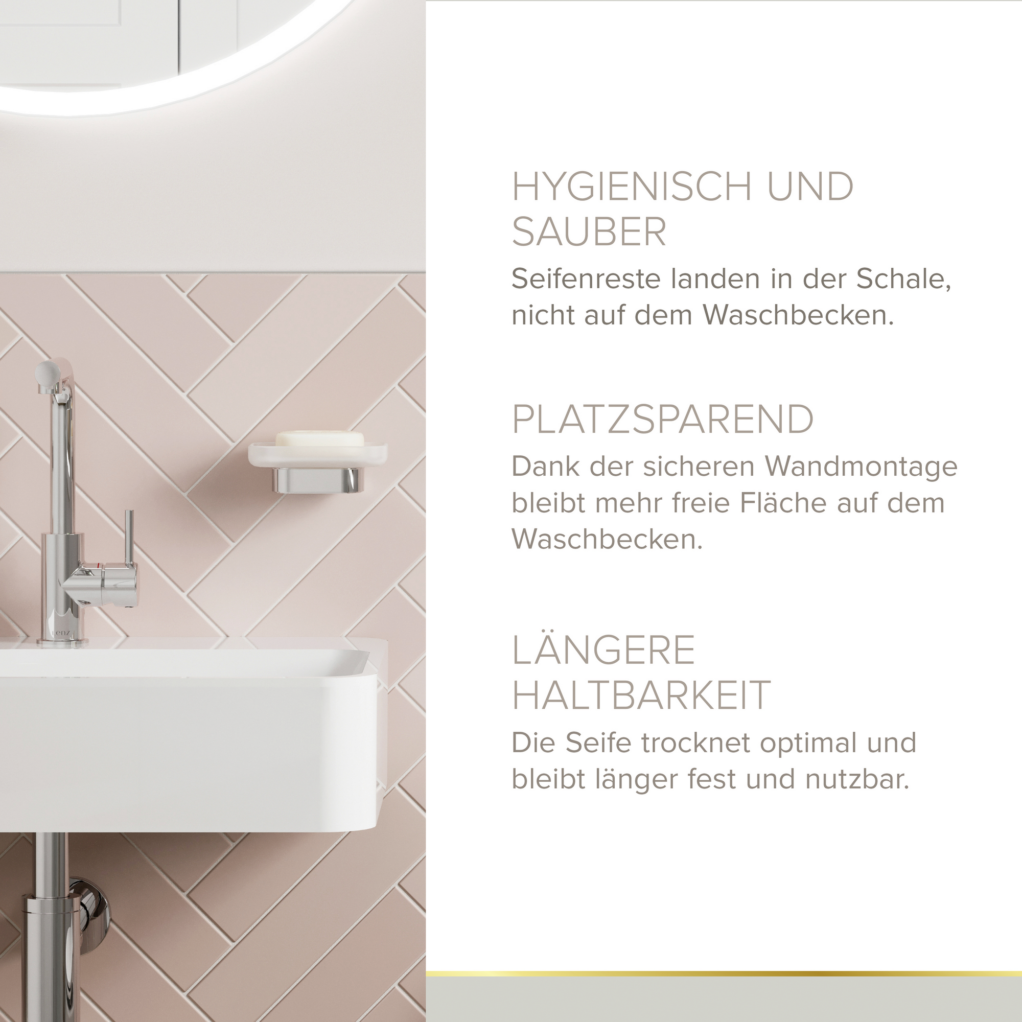 Seifenschale 'Aura' wandhängend eckig verchromt/weiß