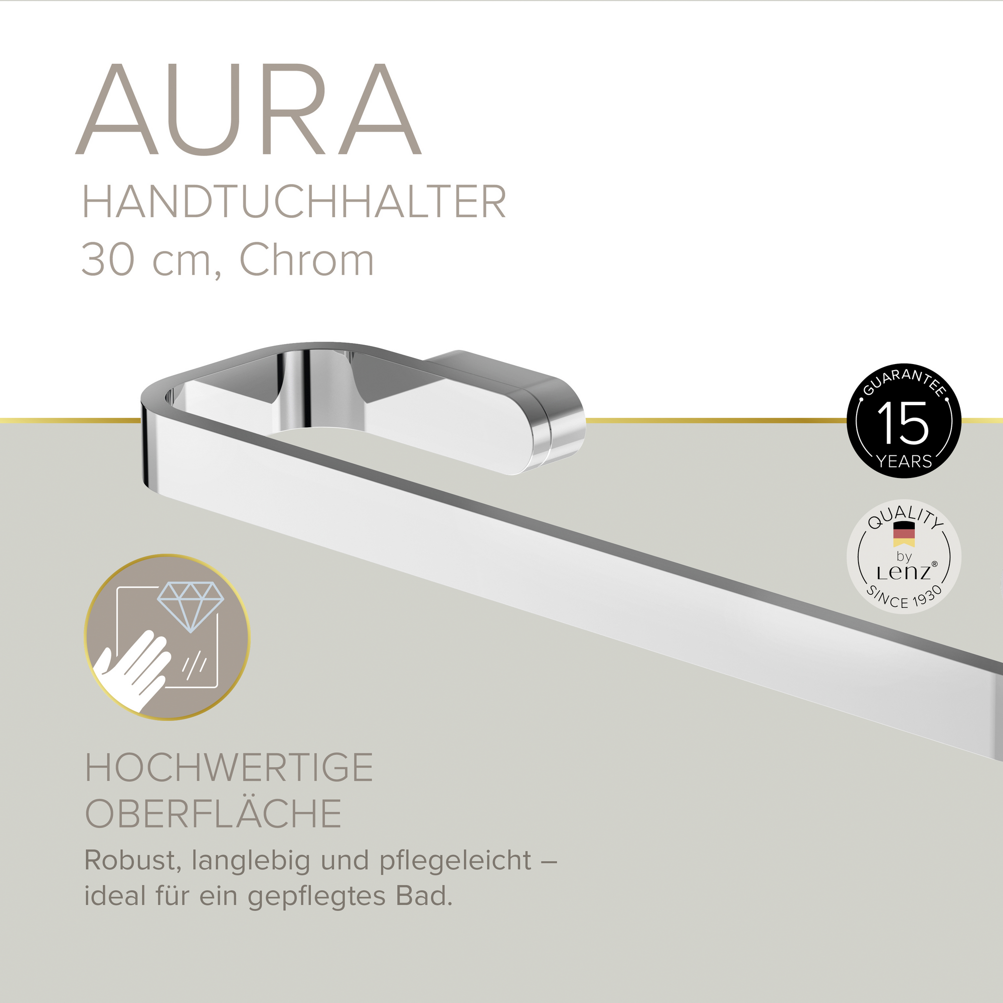 Handtuchhalter 'Aura' verchromt 30 cm
