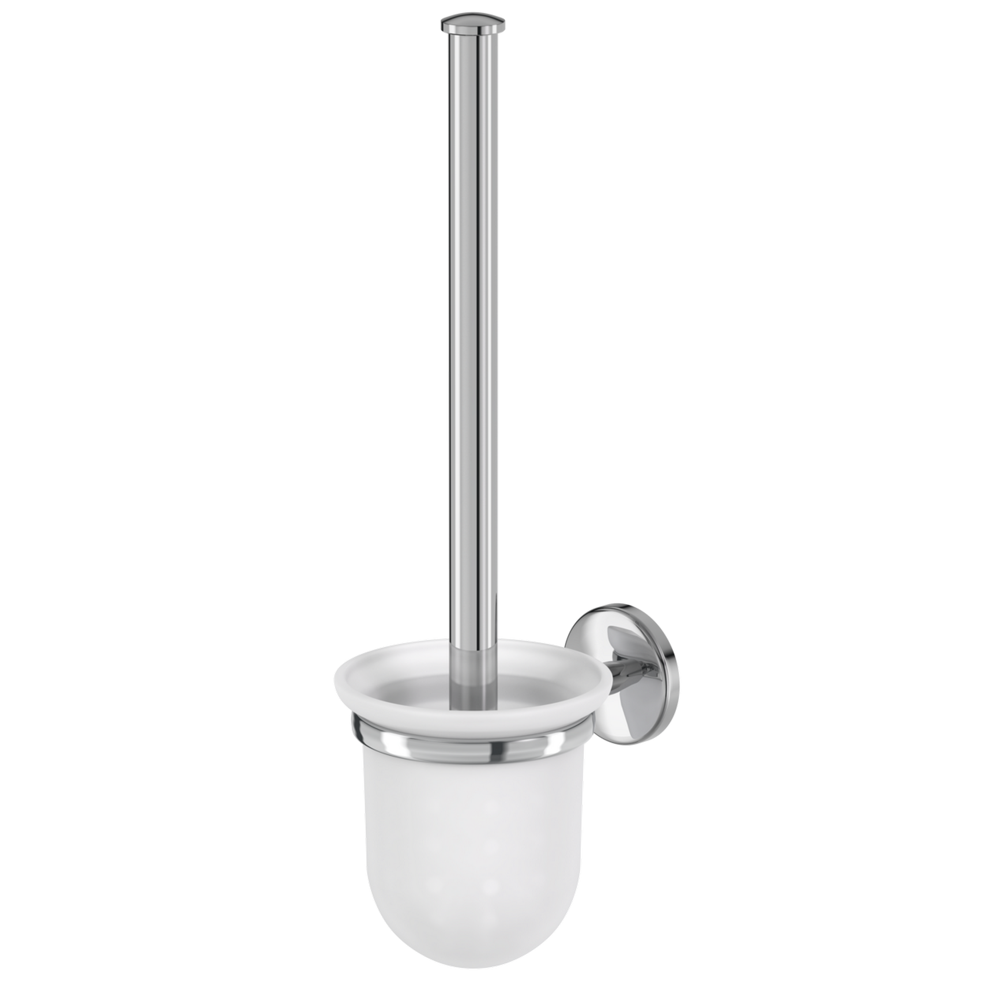 WC-Bürstengarnitur 'Flame' wandhängend rund verchromt/weiß + product picture
