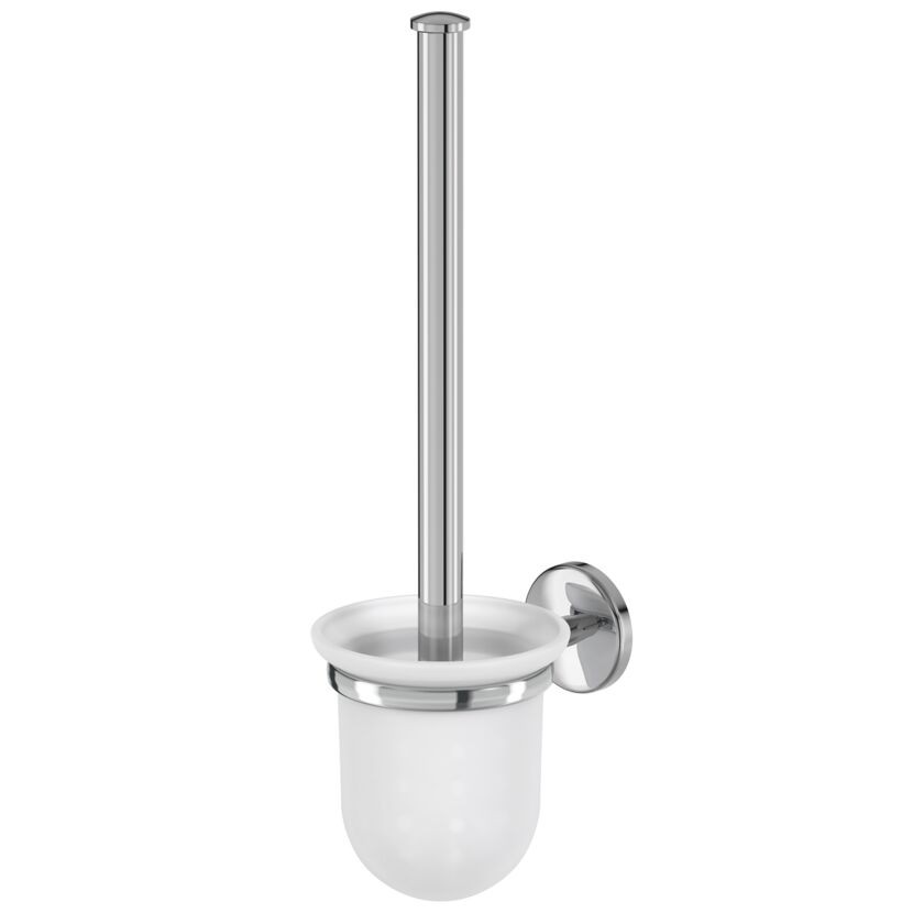 Bürstengarnitur FLAME chrom mit weißem Glashalter