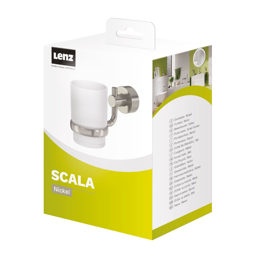 Lenz Scala Zahnputzbecherhalter Nickel in Verpackung