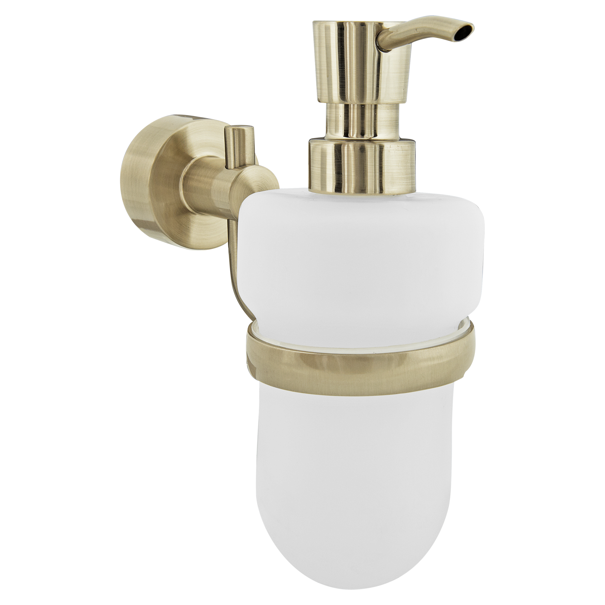 Lenz Seifenspender 'Scala' wandhängend rund nickelfarben/weiß