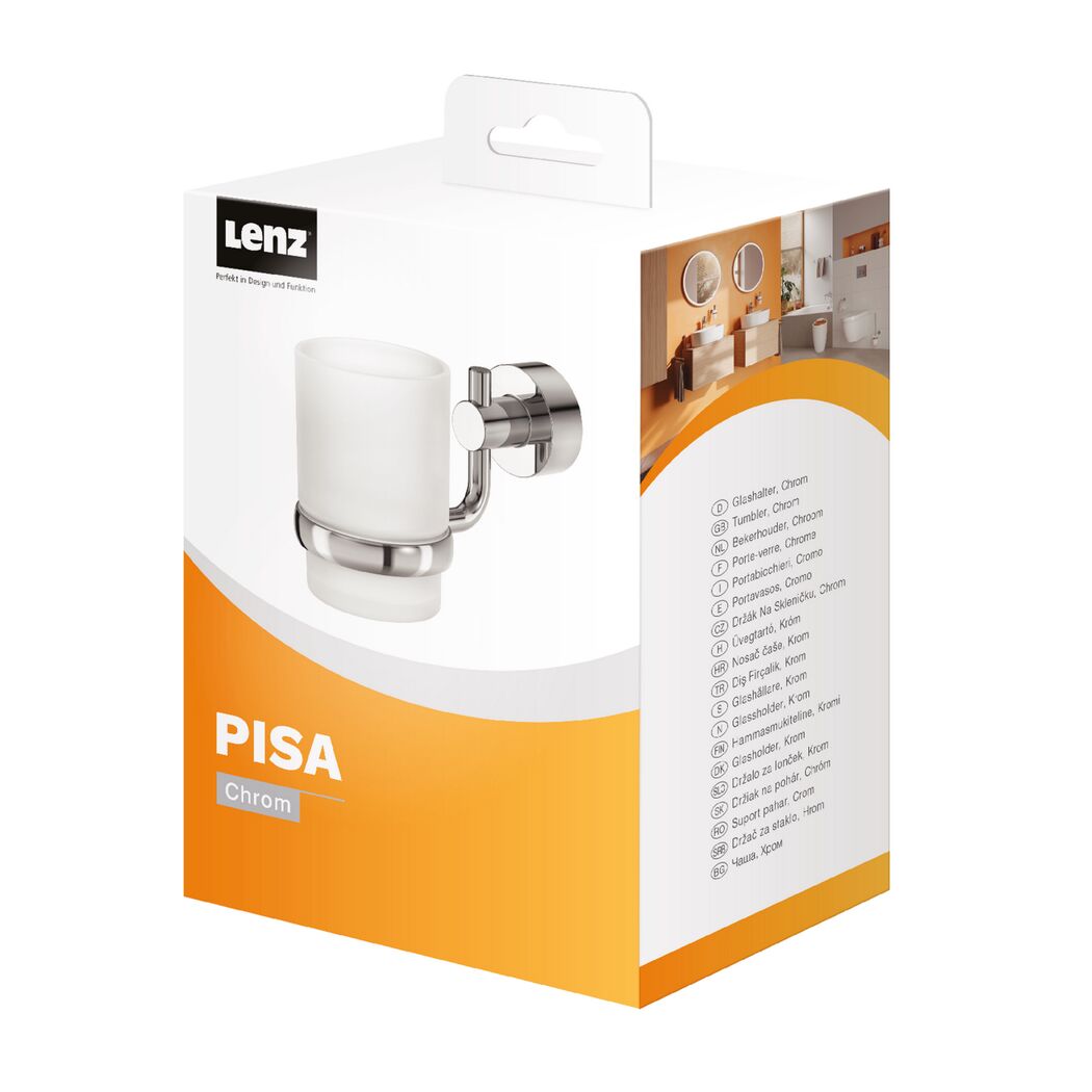 Lenz Zahnputzbecherhalter PISA chrom in Verpackung