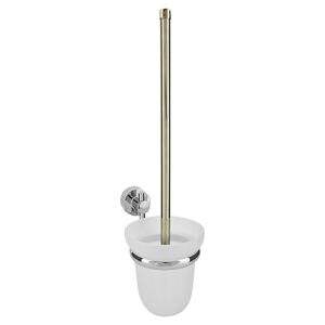 WC-Bürstengarnitur 'Pisa' wandhängend rund verchromt/weiß