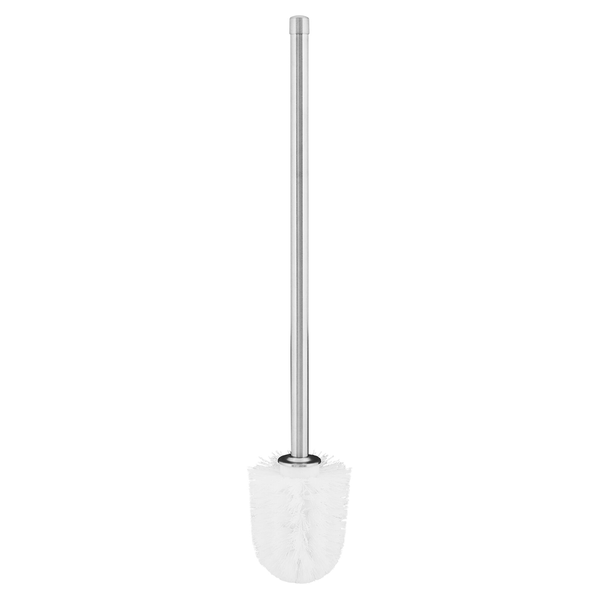 Ersatzbürste Scala mit weißem Bürstenkopf und langem Stiel aus Edelstahl