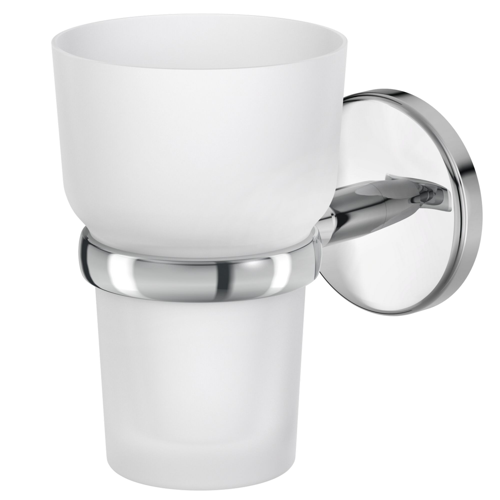 Glashalter FLAME chrom mit weißem Glas