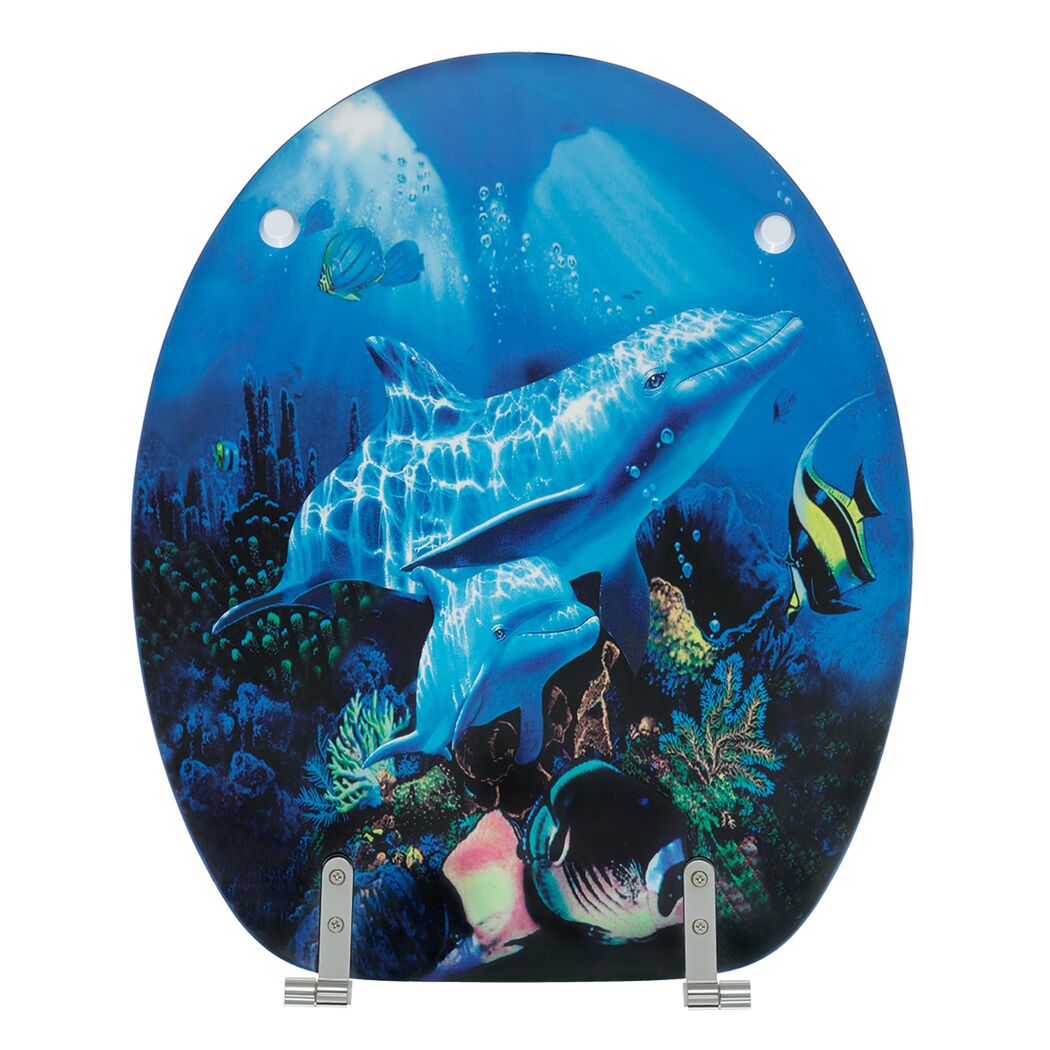 WC-Sitz mit Delfin-Motiv