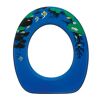 Blauer WC-Sitz mit Delfin-Motiv