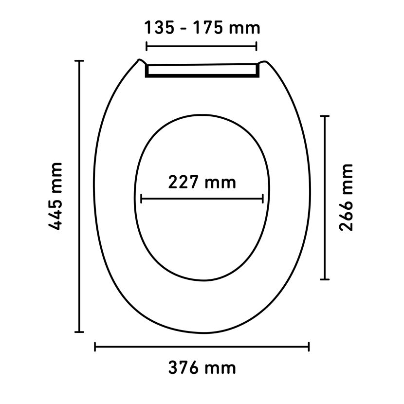 WC-Sitz White Pearl mit Maßen