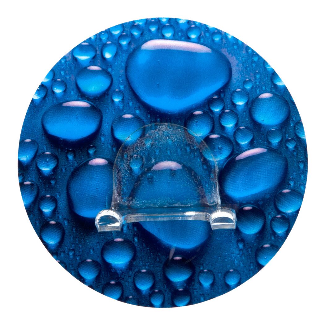 Static-Loc Wandhaken Aqua mit Wassertropfen