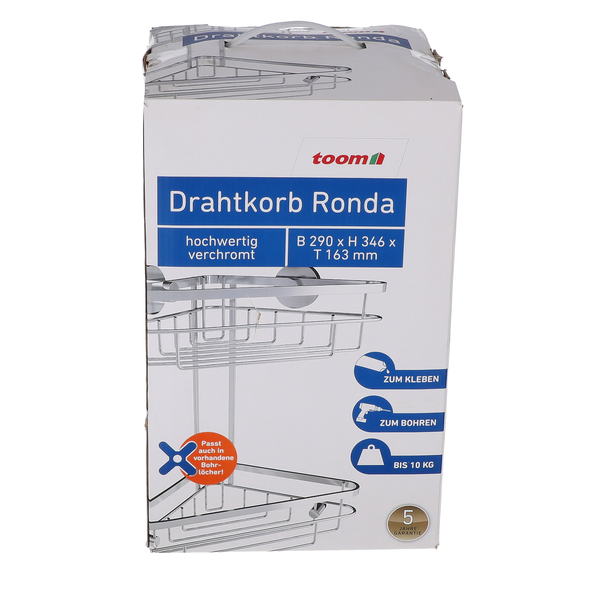 Eck-Drahtkorb 'Ronda' 2 Etagen chromfarben + product picture