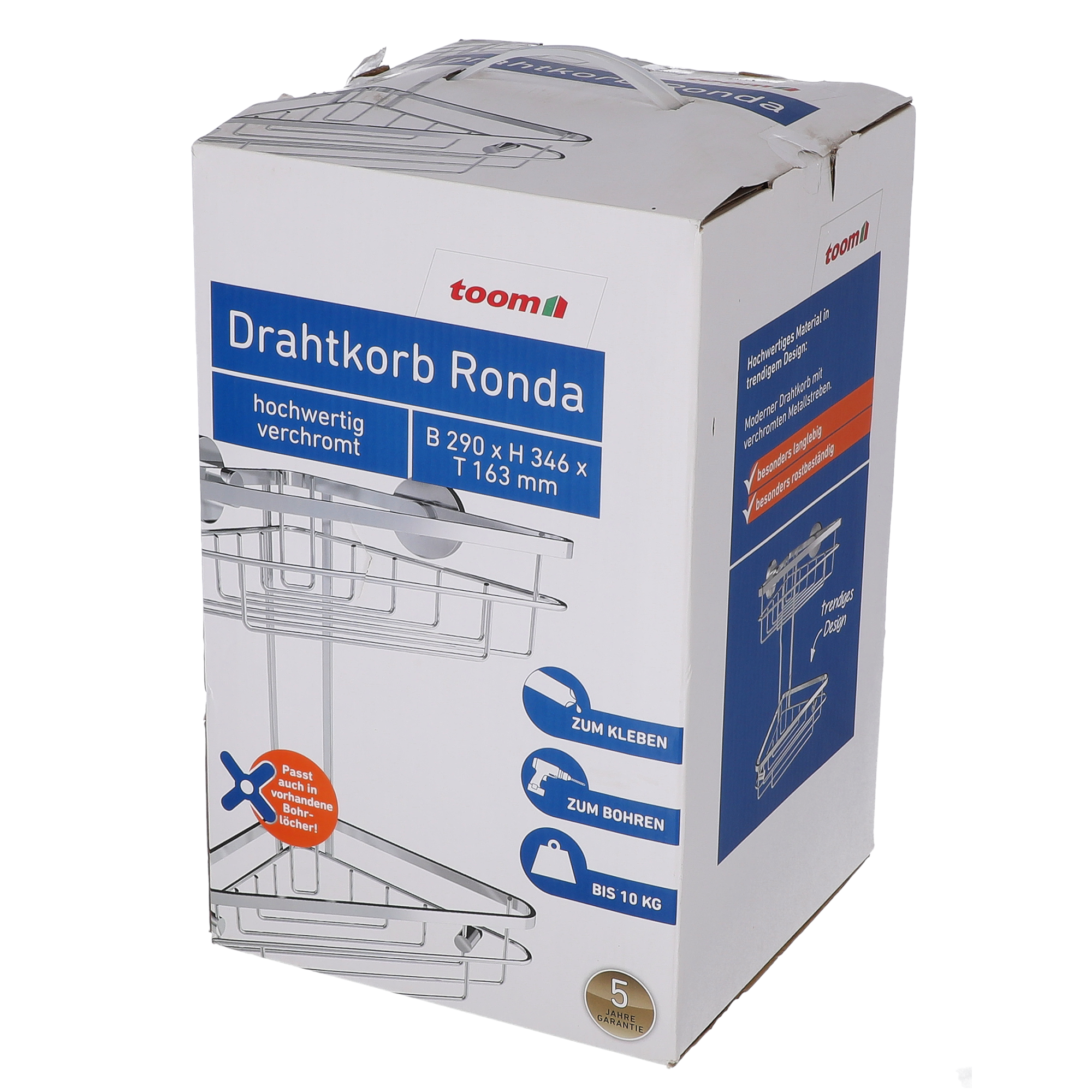 Eck-Drahtkorb 'Ronda' 2 Etagen chromfarben + product picture