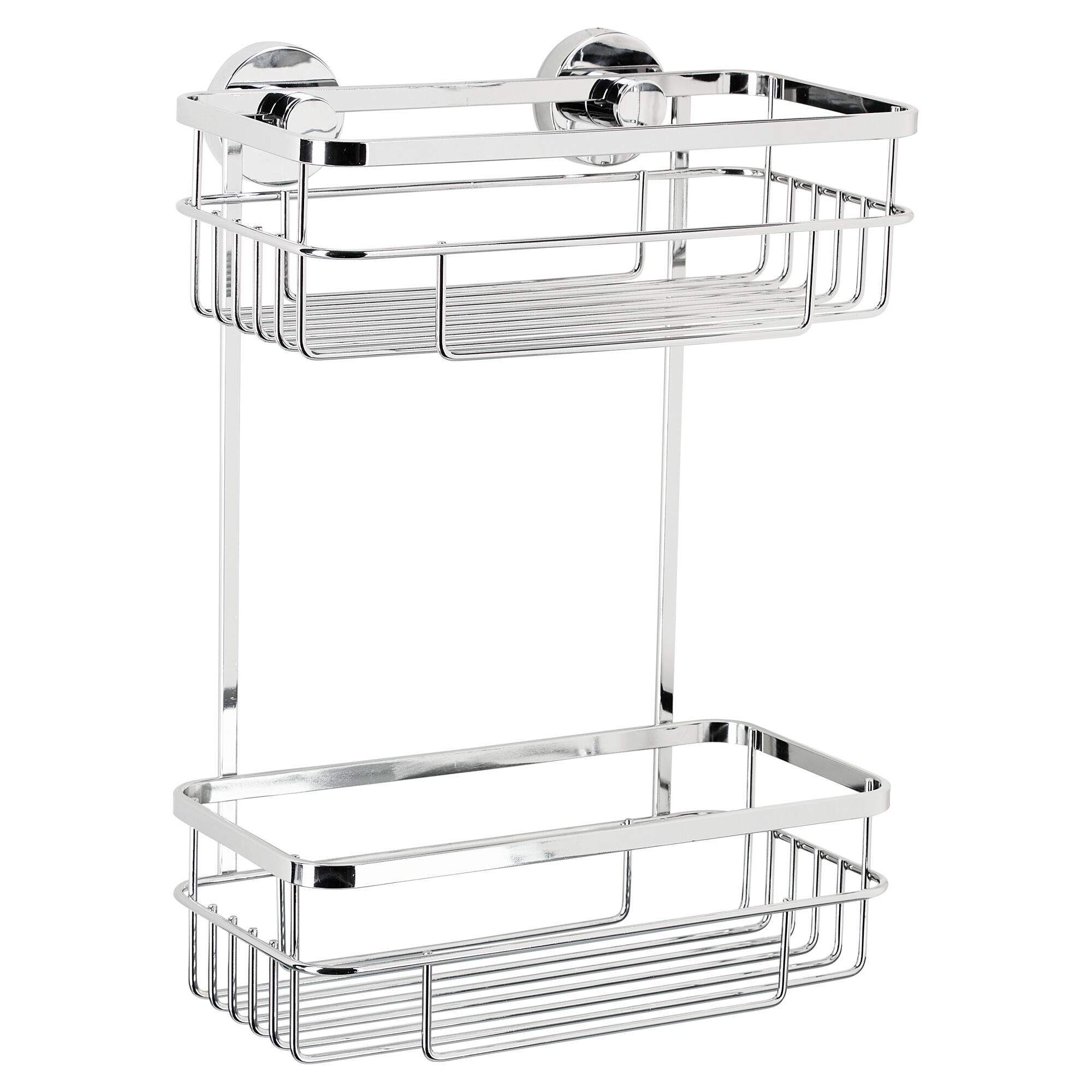 Zweistöckiger Duschkorb aus Chrom