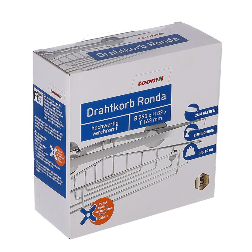Verpackung Drahtkorb Ronda verchromt von toom