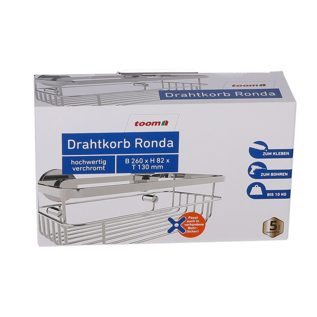 Drahtkorb 'Ronda' 1 Etage chromfarben