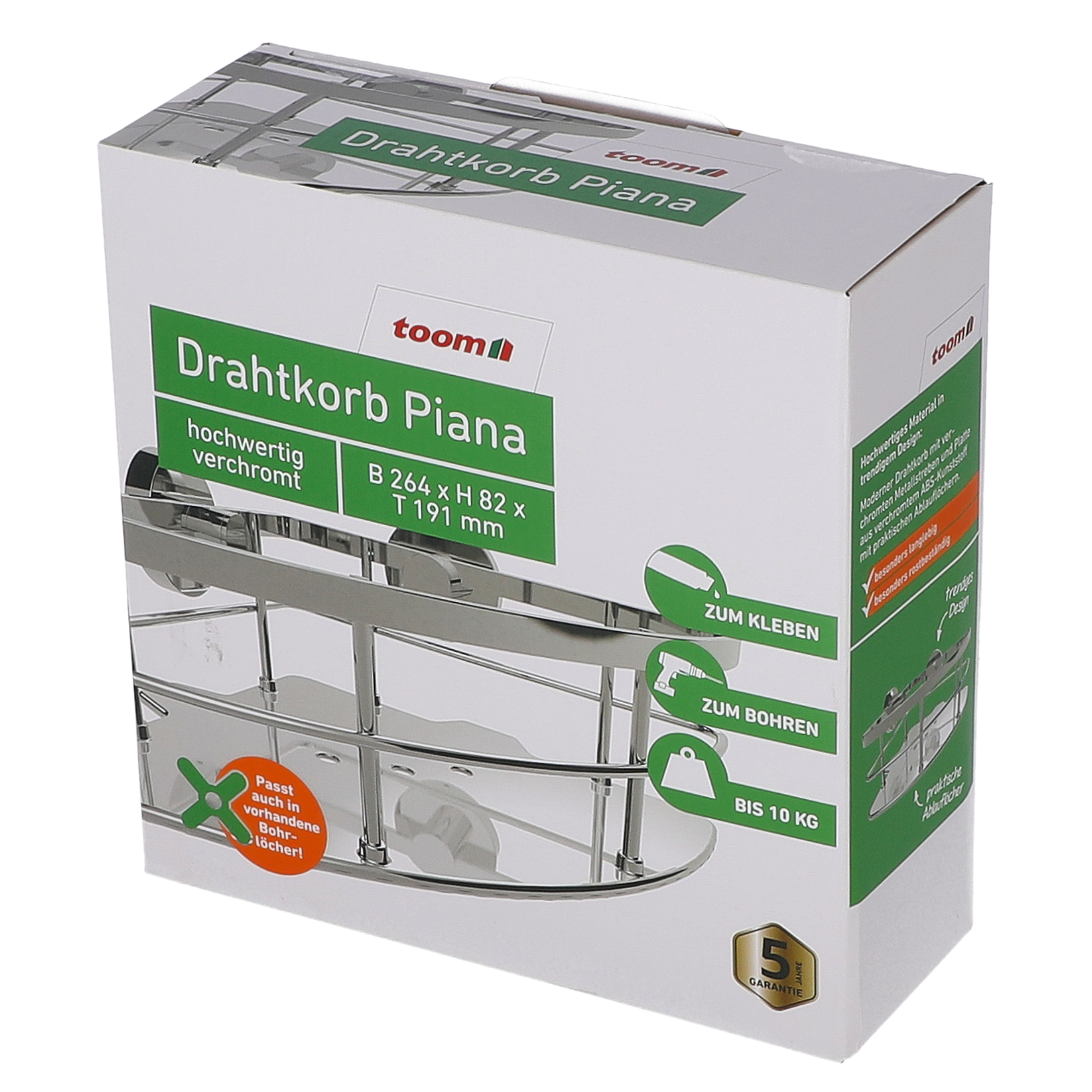 Eck-Drahtkorb 'Piana' 1 Etage chromfarben + product picture