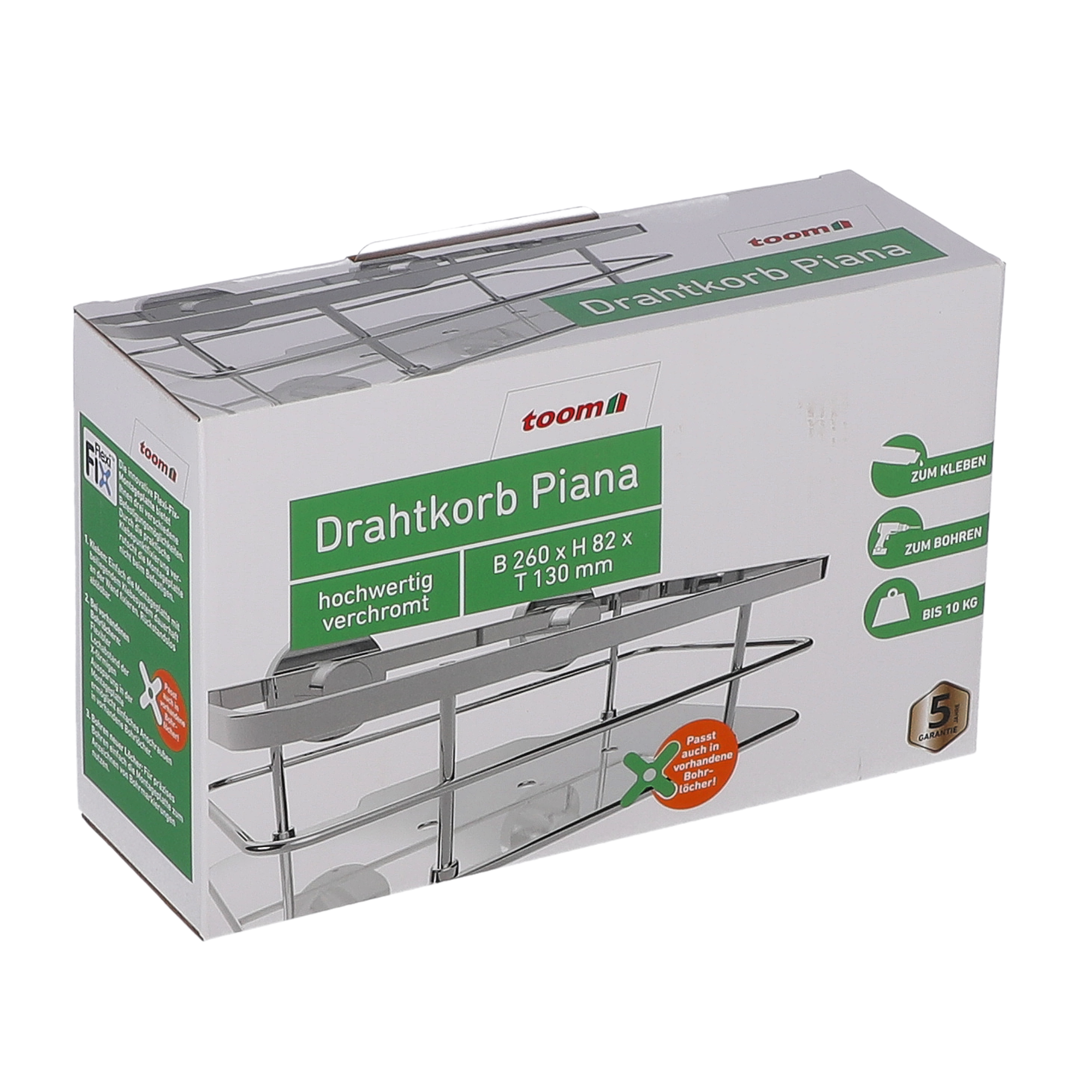 Drahtkorb 'Piana' 1 Etage chromfarben + product picture