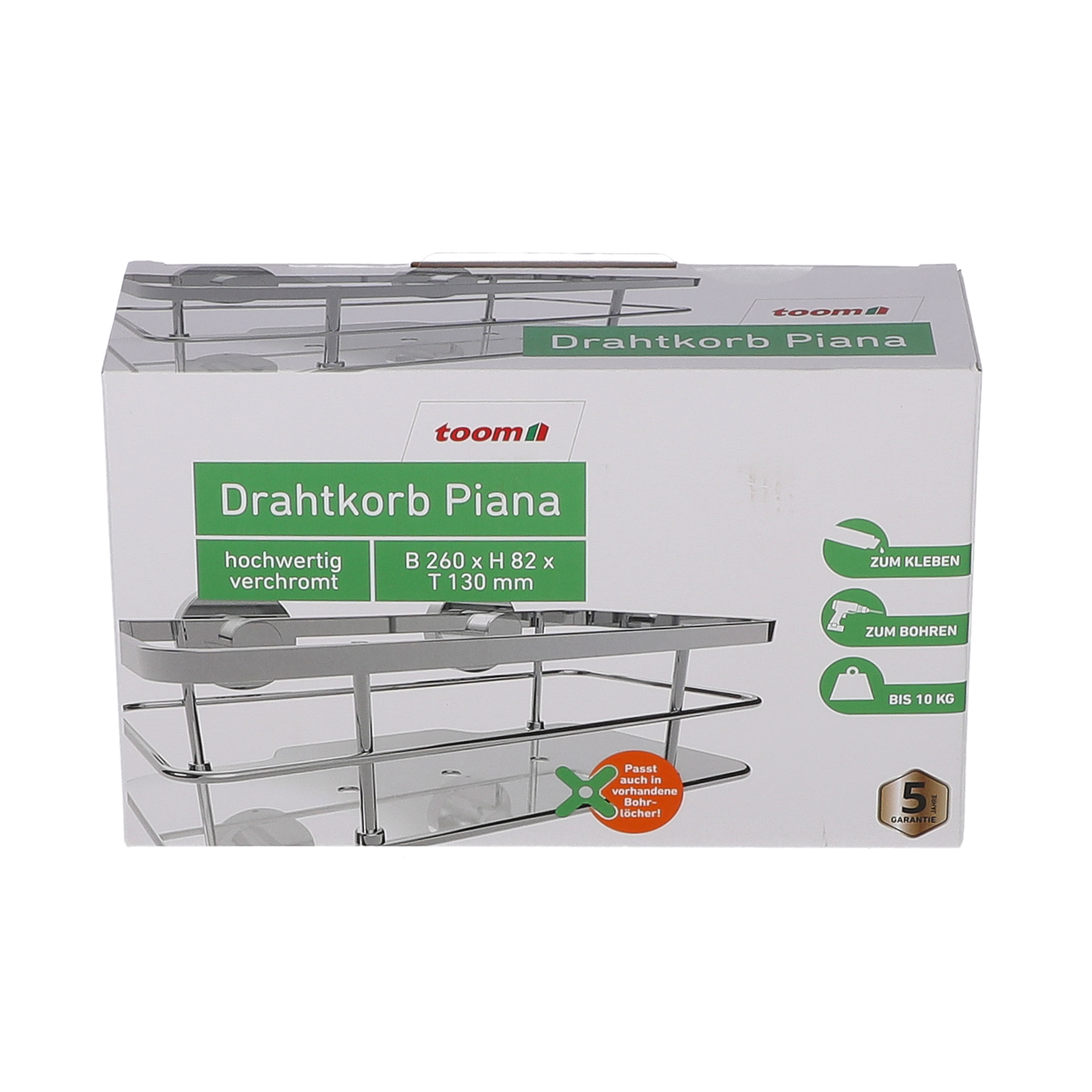 Drahtkorb 'Piana' 1 Etage chromfarben + product picture