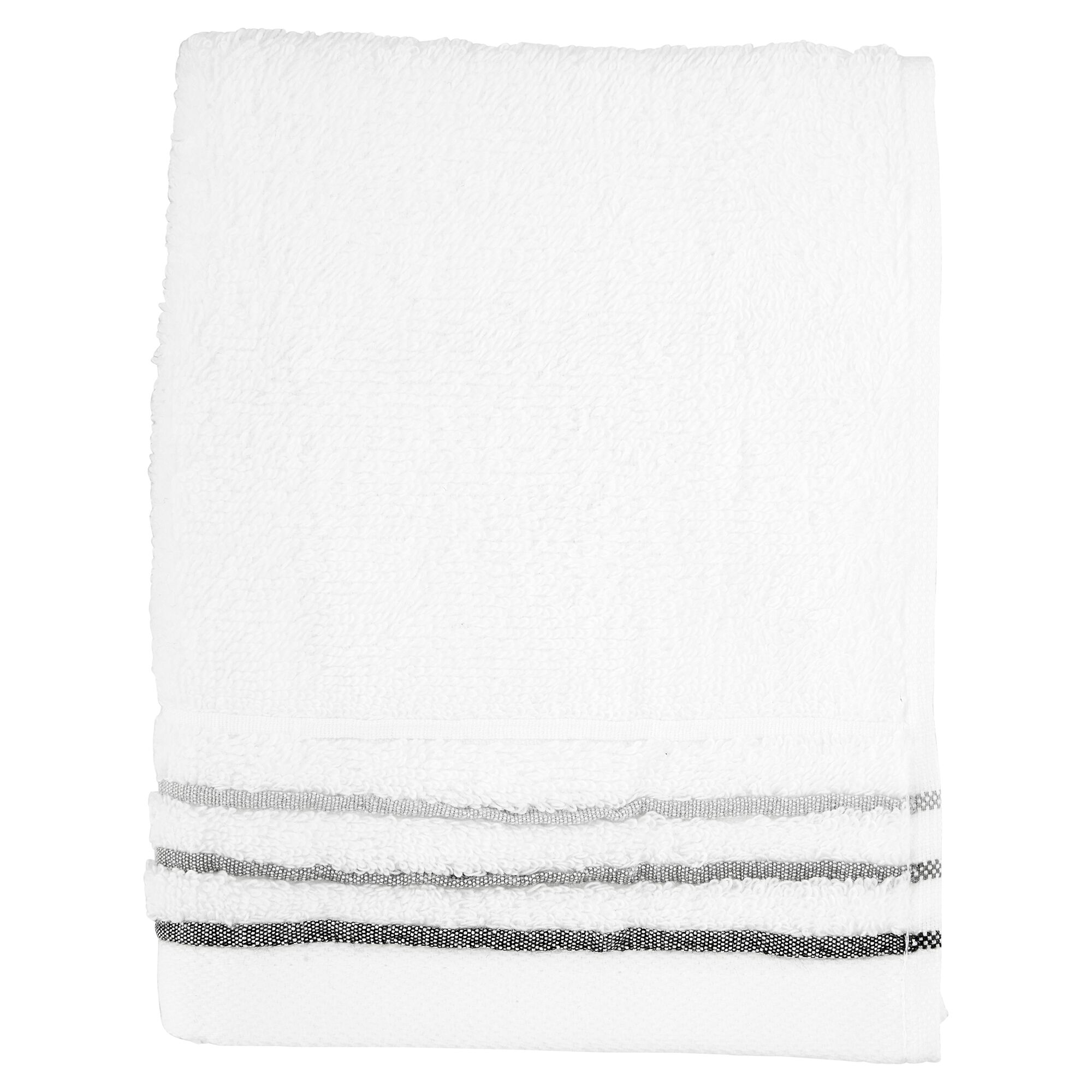 Weißes Gästetuch mit grauen Streifen