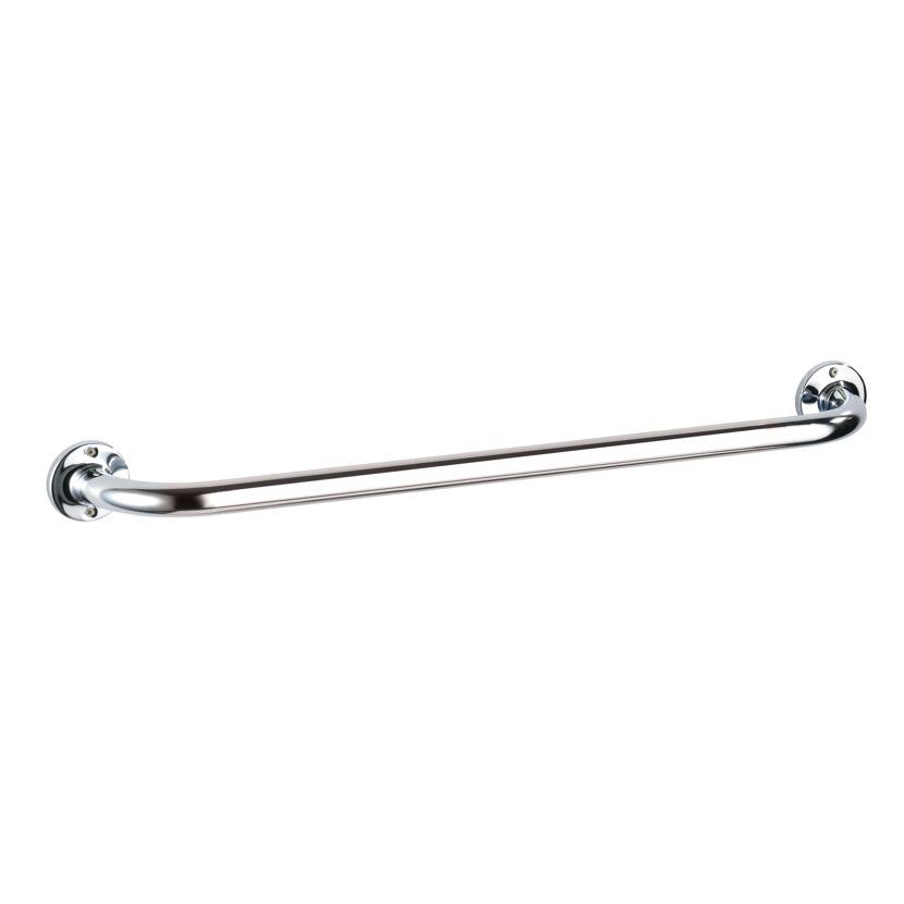 Metallene Badetuchstange an der Wand.
