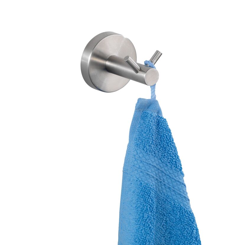 Blaues Handtuch an Wandhaken Duo, Bosio