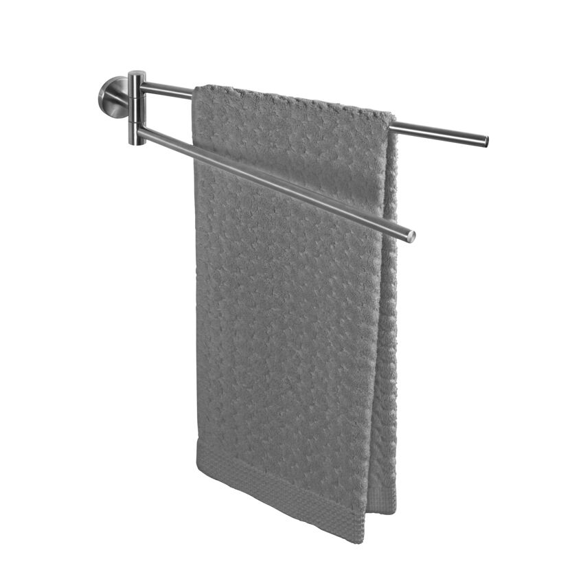 Graues Handtuch auf Handtuchhalter