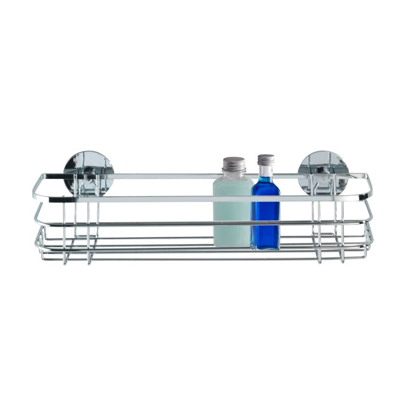 Duschkorb Turbo-Loc Maxiablage Edelstahl mit zwei Flaschen
