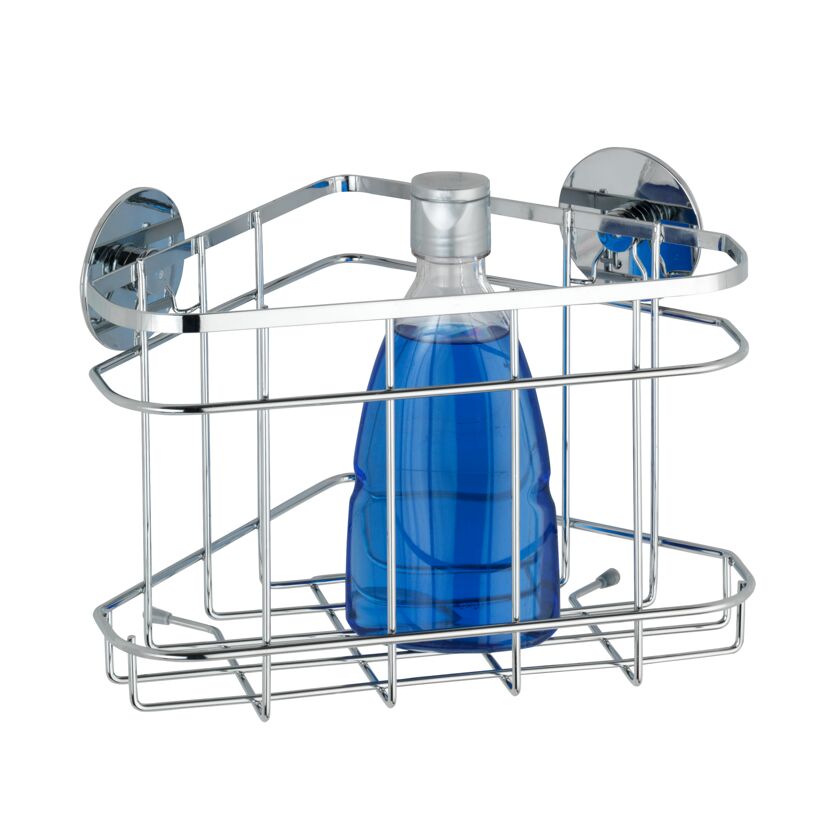 Eck-Duschkorb mit blauer Flasche