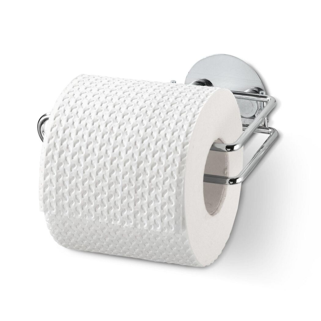 Toilettenpapier auf einem Halter aus Metall.