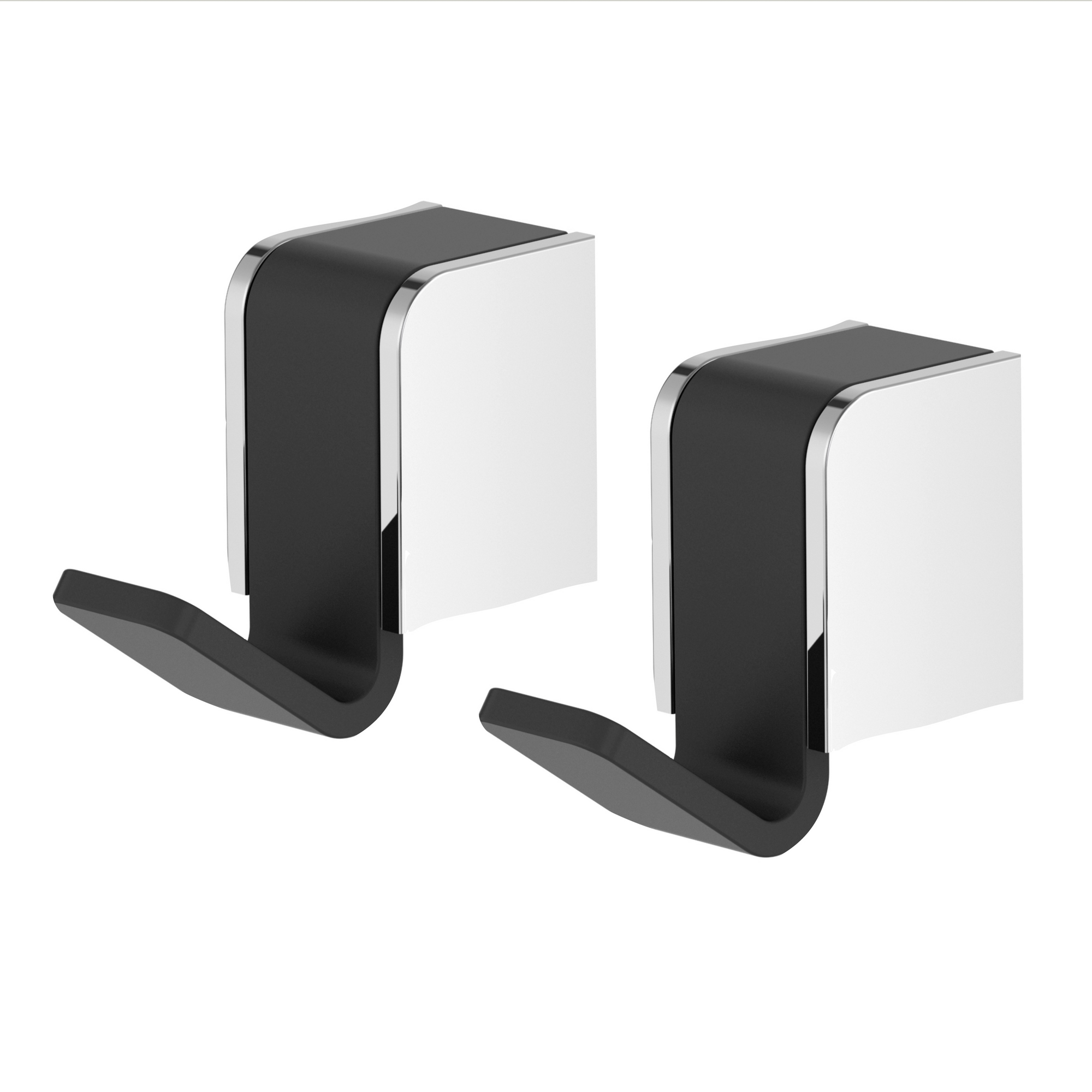 Handtuchhaken 'Soulution Touch' verchromt/schwarz 2 Stück