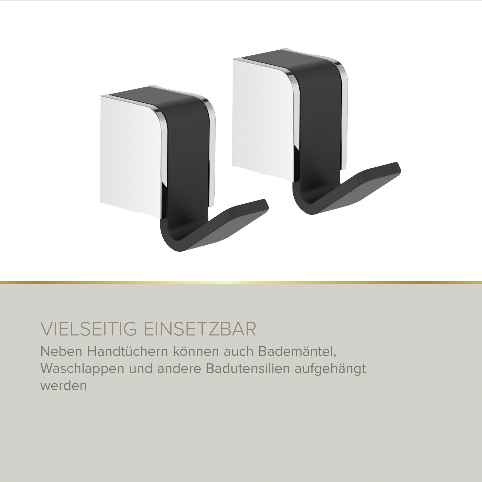 Handtuchhaken 'Soulution Touch' verchromt/schwarz 2 Stück