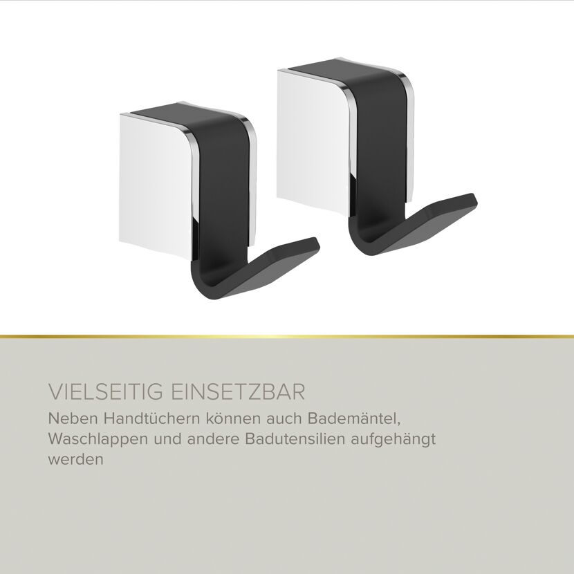 Handtuchhaken 'Soulution Touch' verchromt/schwarz 2 Stück
