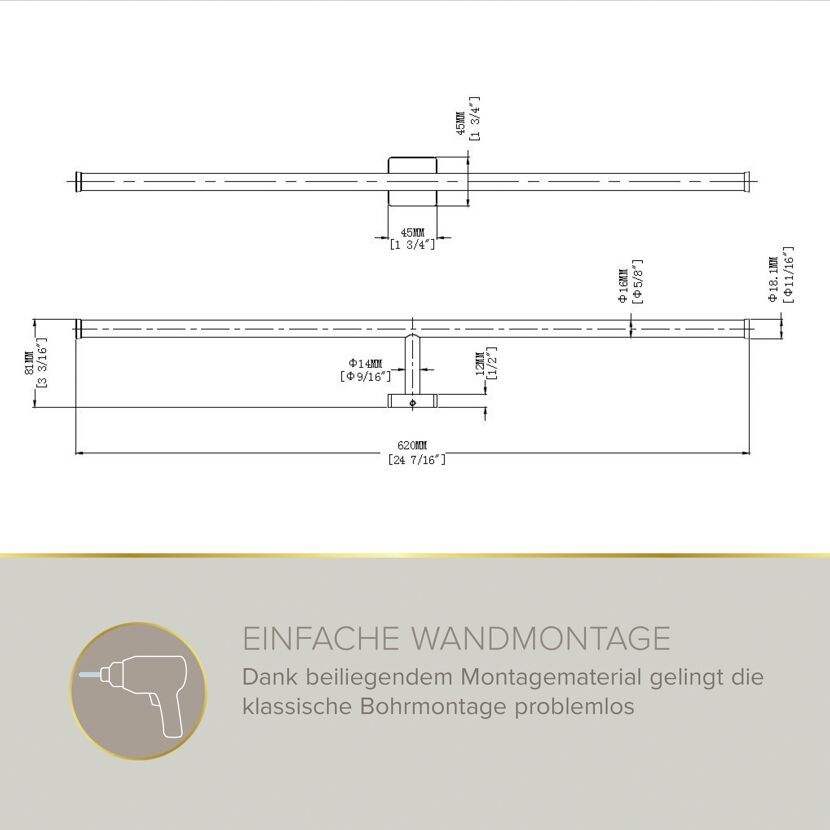 Handtuchhalter 'Soulution' verchromt 62 cm