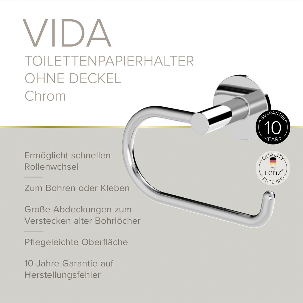 Toilettenpapierhalter 'Vida' wandhängend chromfarben