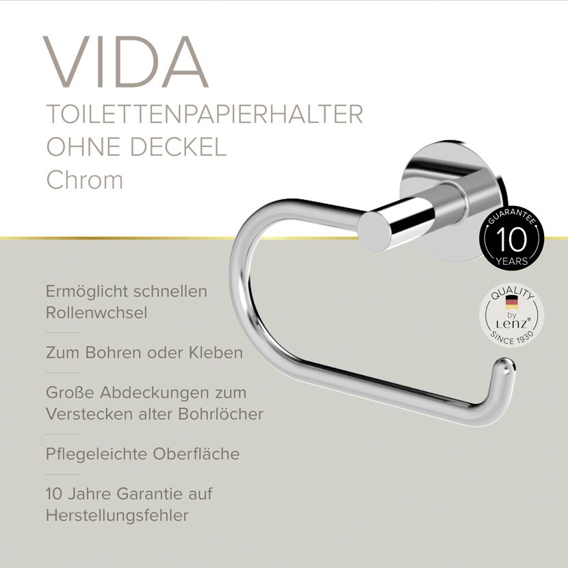 Toilettenpapierhalter 'Vida' wandhängend verchromt
