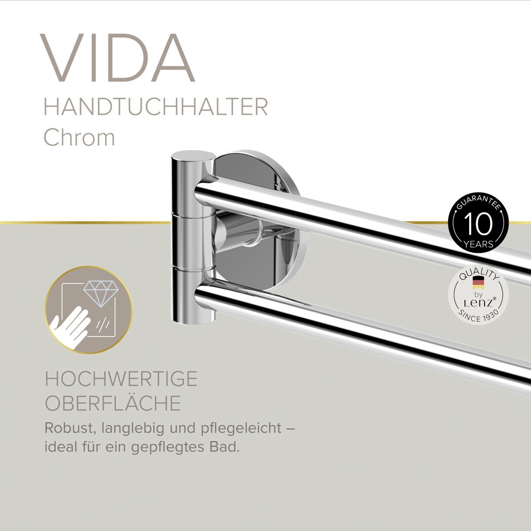 Handtuchhalter 'Vida' doppelreihig verchromt 40 cm