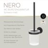 WC-Bürstengarnitur 'Nero' wandhängend rund schwarz/weiß