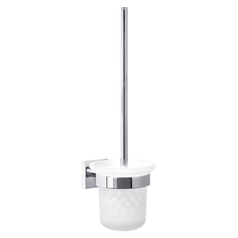 WC-Bürste mit Halter und Behälter aus Glas