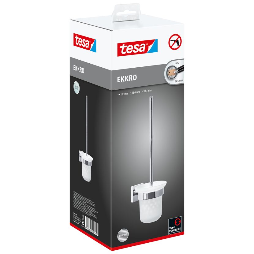 Tesa Ekkro WC-Bürstengarnitur in Chrom und Milchglas