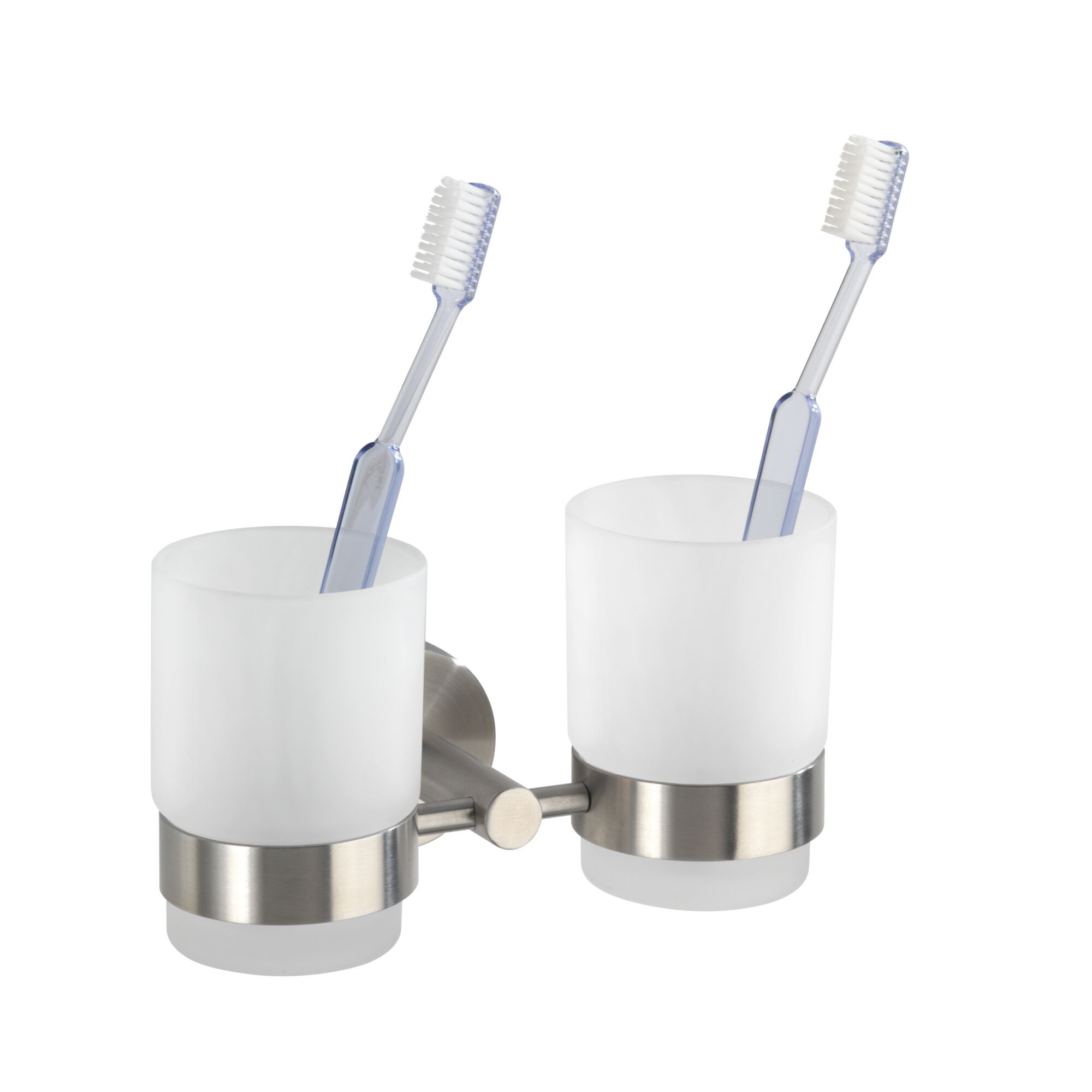 Doppelter Zahnputzbecherhalter mit zwei Zahnbürsten