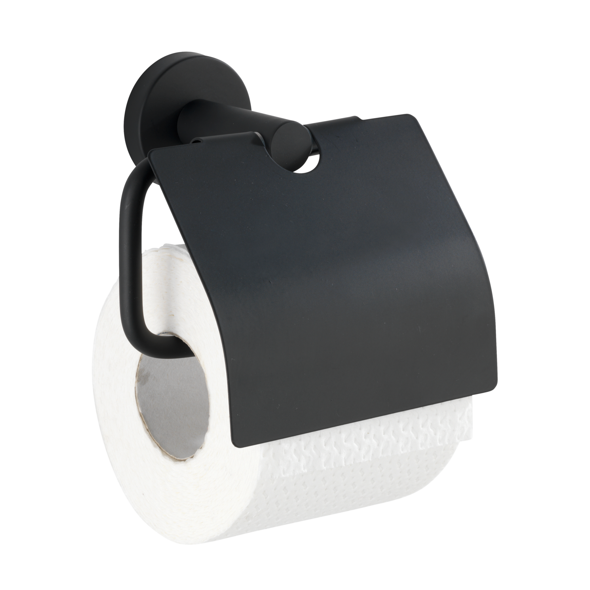 Toilettenpapierhalter 'Bosio Black'  matt, mit Deckel + product picture