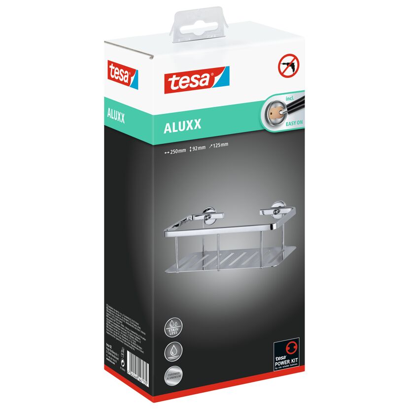 Tesa Aluxx Eck-Duschkorb, verchromt, in Verpackung