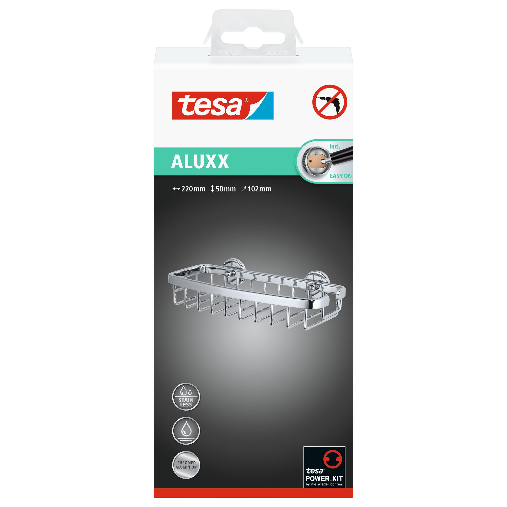 Duschkorb tesa Aluxx mit Power Kit
